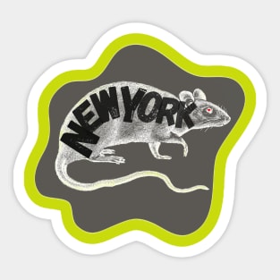 New York Distressed Rat By Abby Anime(c) Sticker